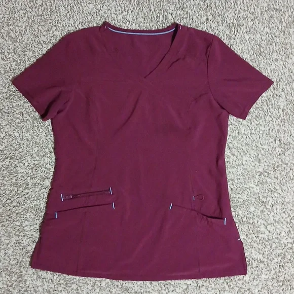 Women's Burgundy Scrubstar Nursing Set - Picture 2 of 15